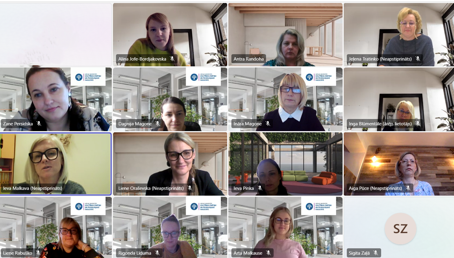 LU Cēsu filiāles pirmsskolas skolotājas tiešsaistē aizstāv kvalifikācijas darbus.