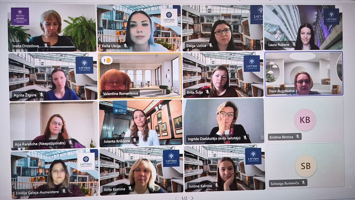 Kvalifikācijas darbu aizstāvēšana LU Madonas filiālē 10.01.2026. Ekrānuzņēmums