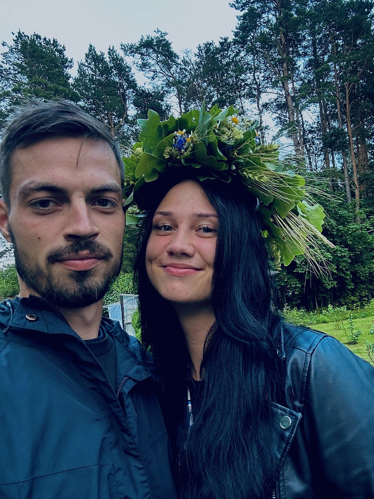 LU Tukuma filiāles studente Gabriela Rožkalne ar vīru. Foto no personīgā arhīva. LU Tukuma filiāles studente Gabriela Rožkalne ar vīru.